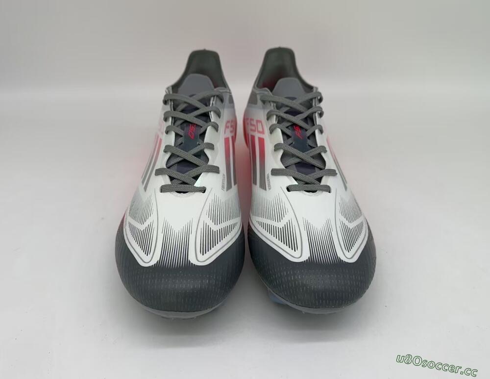 Men's Adidas F50 Elite FG Firm Ground Low-Tops Football Boots - White/Silver/Red/Black
