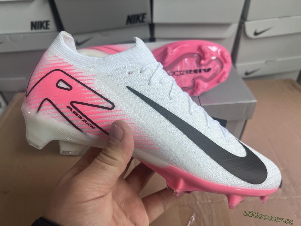 Men's Nike Air Zoom Mercurial Vapor 16 Elite FG Firm Ground Low-Tops Football Boots - White/Black/Pink