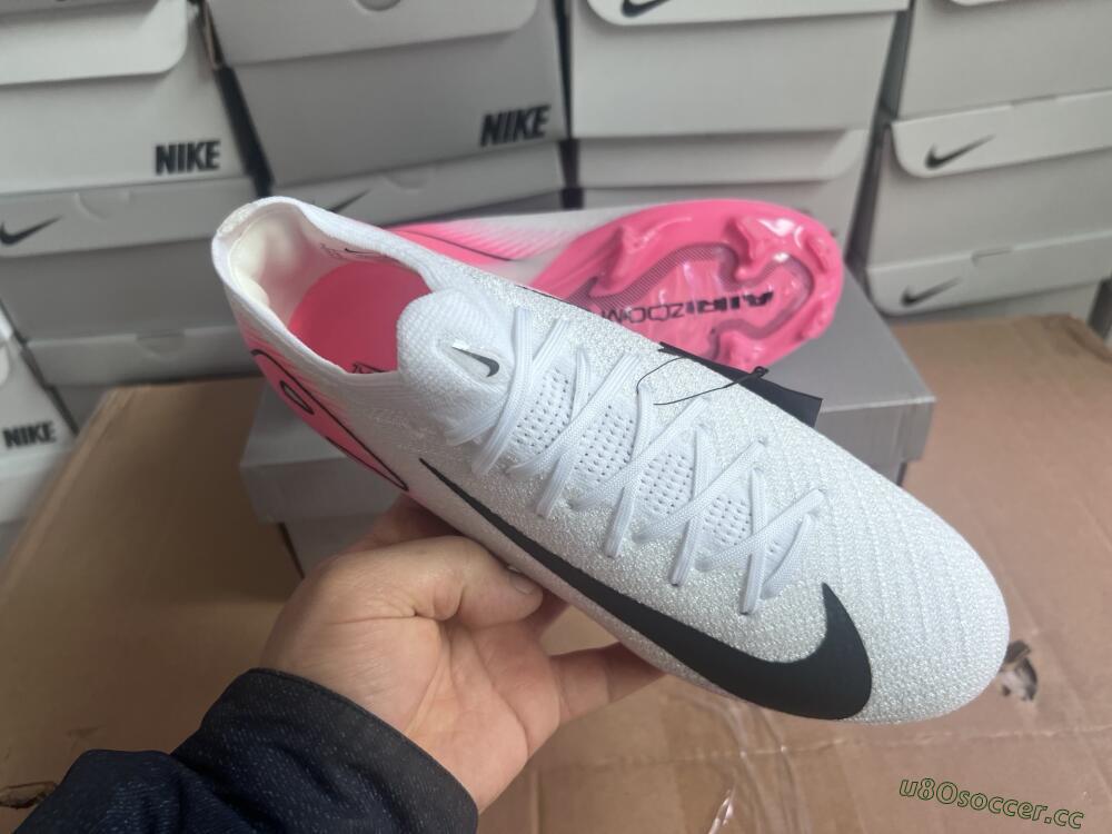 Men's Nike Air Zoom Mercurial Vapor 16 Elite FG Firm Ground Low-Tops Football Boots - White/Black/Pink