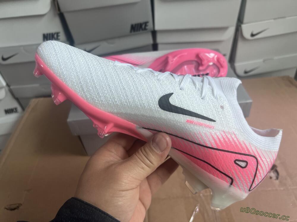 Men's Nike Air Zoom Mercurial Vapor 16 Elite FG Firm Ground Low-Tops Football Boots - White/Black/Pink