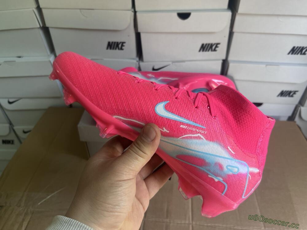 Unisex Nike Air Zoom Mercurial Superfly 10 Elite FG Firm Ground High-Tops Football Boots - Red/Silver/Blue