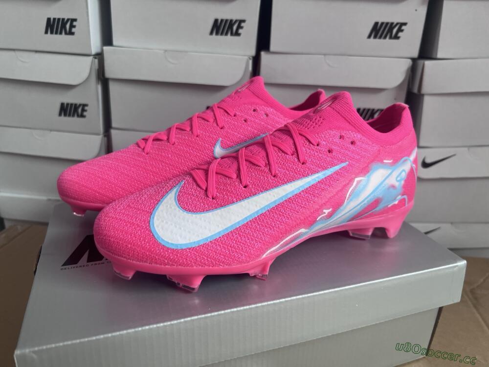 Unisex Nike Air Zoom Mercurial Vapor 16 Elite FG Firm Ground Low-Tops Football Boots - Pink/White/Jade