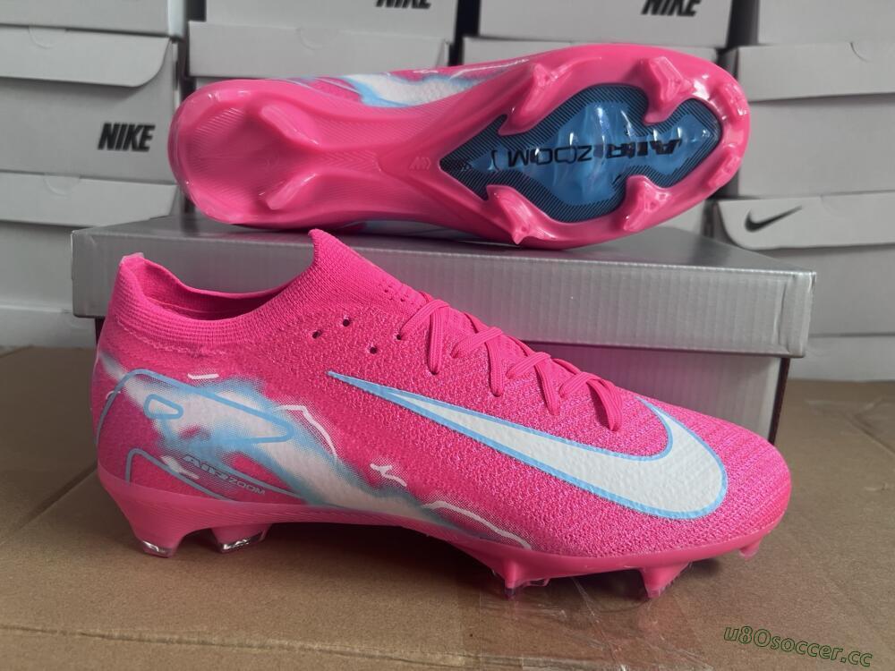 Unisex Nike Air Zoom Mercurial Vapor 16 Elite FG Firm Ground Low-Tops Football Boots - Pink/White/Jade