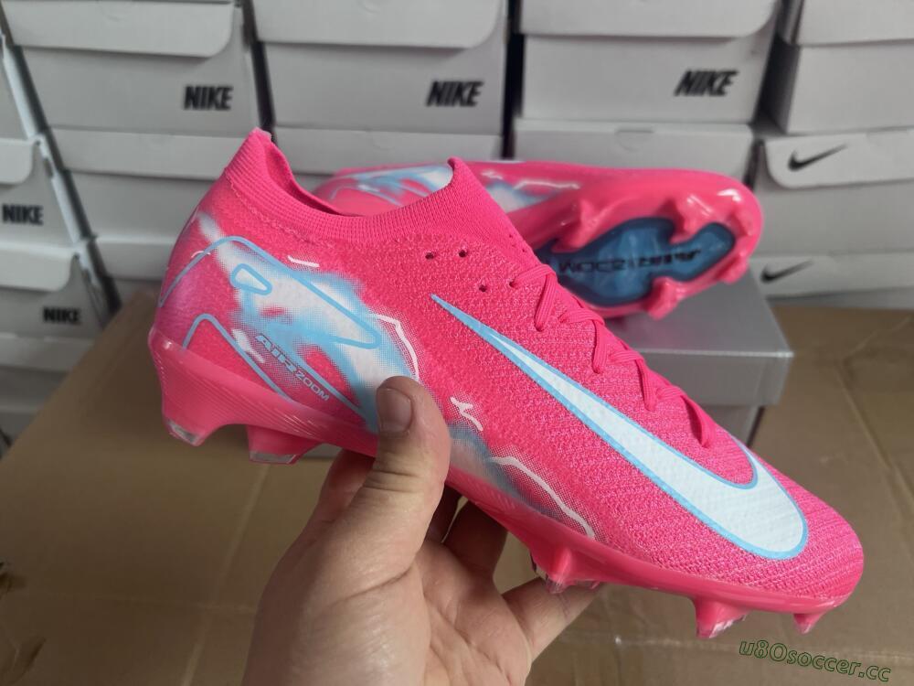 Unisex Nike Air Zoom Mercurial Vapor 16 Elite FG Firm Ground Low-Tops Football Boots - Pink/White/Jade
