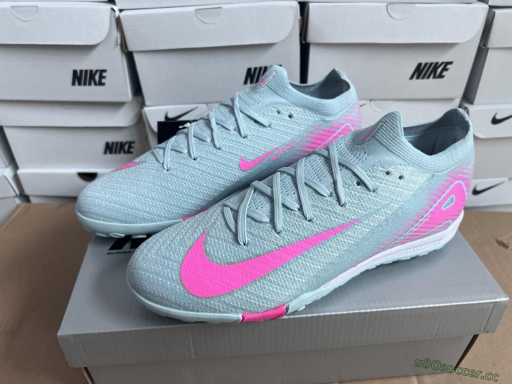 Men's Nike Air Zoom Mercurial Vapor 16 Elite TF Artificial Turf Low-Tops Football Shoes - Jade/Pink/Silver