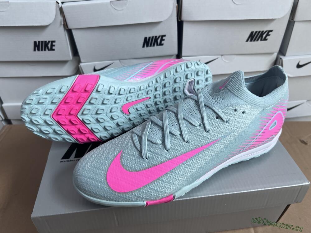 Men's Nike Air Zoom Mercurial Vapor 16 Elite TF Artificial Turf Low-Tops Football Shoes - Jade/Pink/Silver
