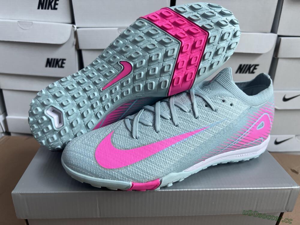 Men's Nike Air Zoom Mercurial Vapor 16 Elite TF Artificial Turf Low-Tops Football Shoes - Jade/Pink/Silver