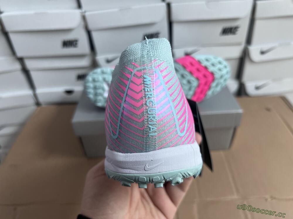Men's Nike Air Zoom Mercurial Vapor 16 Elite TF Artificial Turf Low-Tops Football Shoes - Jade/Pink/Silver
