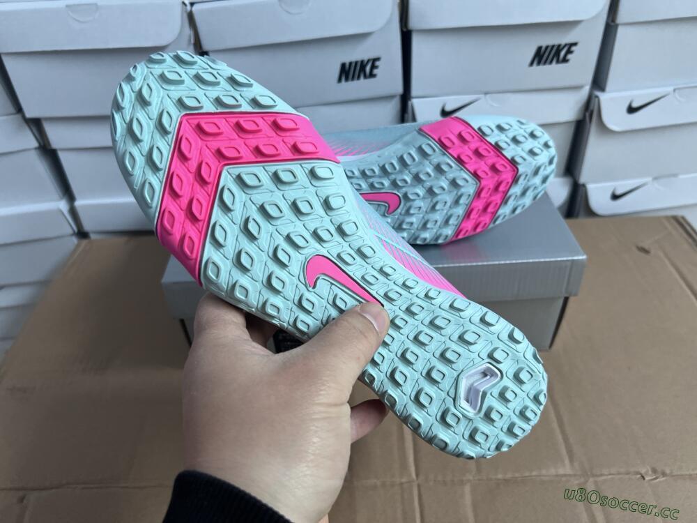 Men's Nike Air Zoom Mercurial Vapor 16 Elite TF Artificial Turf Low-Tops Football Shoes - Jade/Pink/Silver