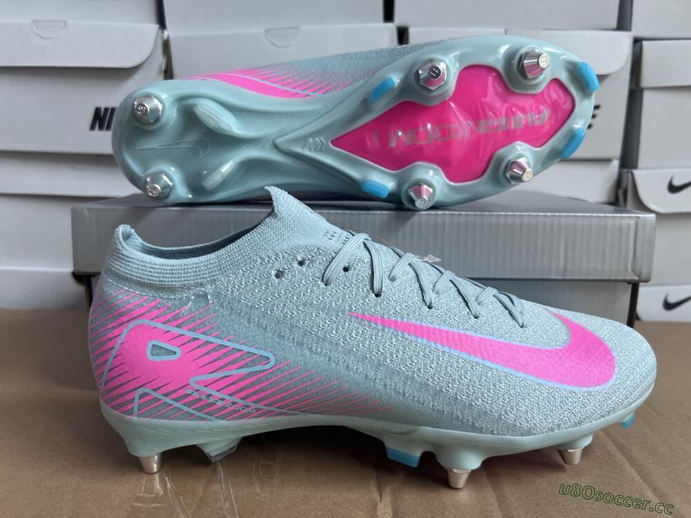 Men's Nike Air Zoom Mercurial Vapor 16 Elite SG Soft Ground Low-Tops Football Boots - Jade/Pink