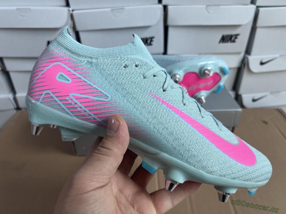 Men's Nike Air Zoom Mercurial Vapor 16 Elite SG Soft Ground Low-Tops Football Boots - Jade/Pink