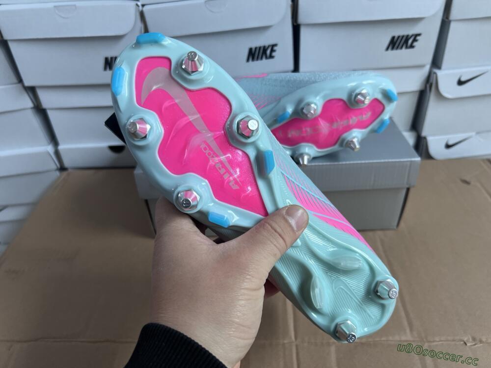 Men's Nike Air Zoom Mercurial Vapor 16 Elite SG Soft Ground Low-Tops Football Boots - Jade/Pink