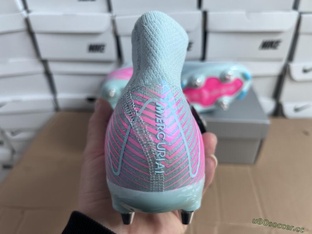 Men's Nike Air Zoom Mercurial Superfly 10 Elite SG Soft Ground High-Tops Football Boots - Jade/Pink