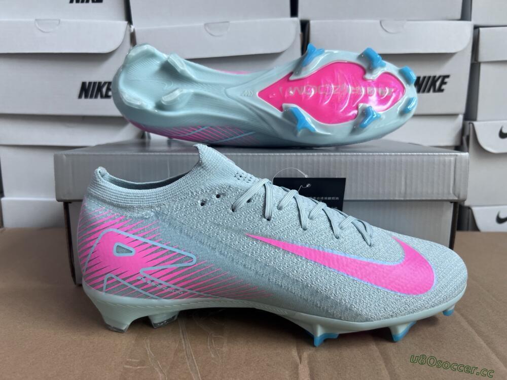 Men's Nike Air Zoom Mercurial Vapor 16 Elite FG Firm Ground Low-Tops Football Boots - Jade/Pink/Silver