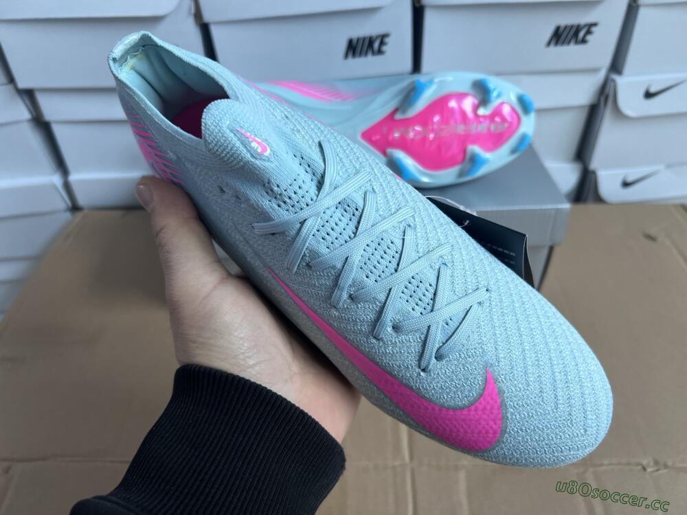 Men's Nike Air Zoom Mercurial Vapor 16 Elite FG Firm Ground Low-Tops Football Boots - Jade/Pink/Silver