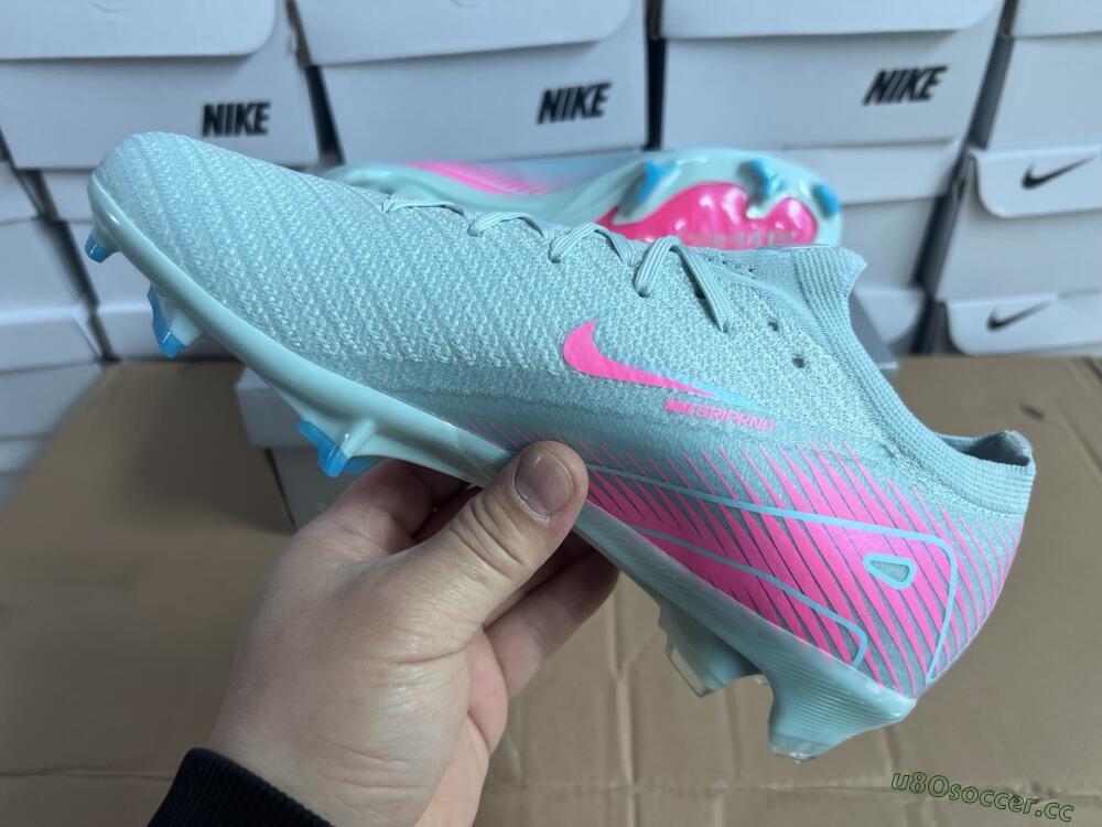 Men's Nike Air Zoom Mercurial Vapor 16 Elite FG Firm Ground Low-Tops Football Boots - Jade/Pink/Silver