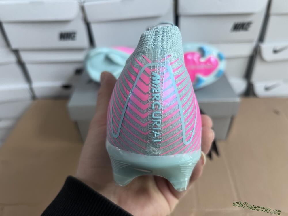 Men's Nike Air Zoom Mercurial Vapor 16 Elite FG Firm Ground Low-Tops Football Boots - Jade/Pink/Silver