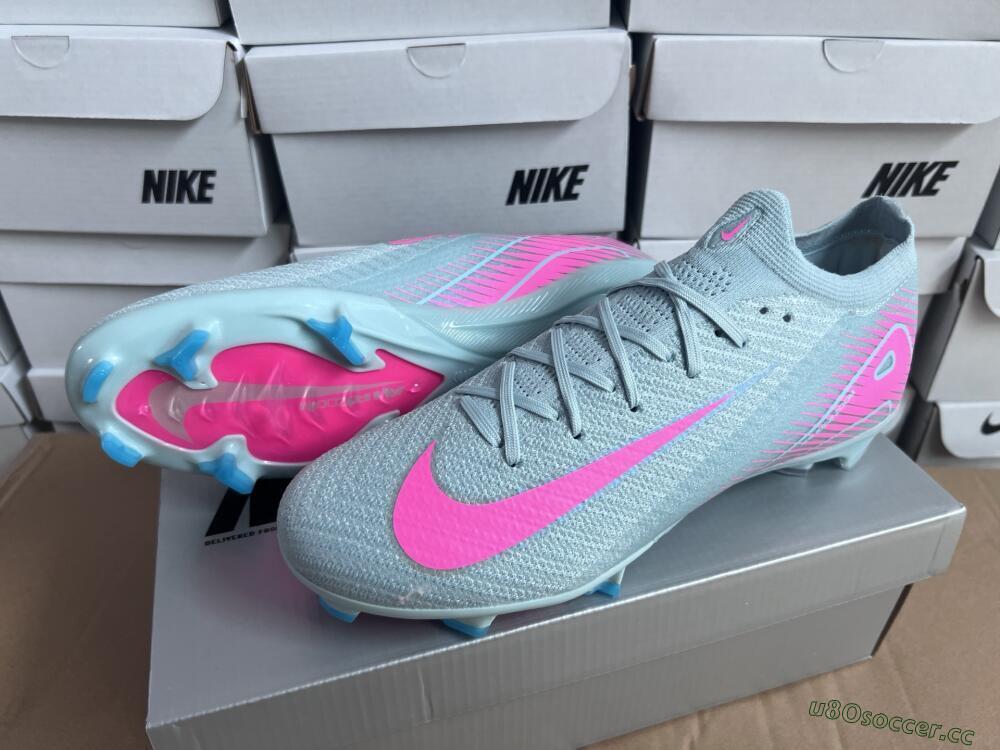 Men's Nike Air Zoom Mercurial Vapor 16 Elite FG Firm Ground Low-Tops Football Boots - Jade/Pink/Silver