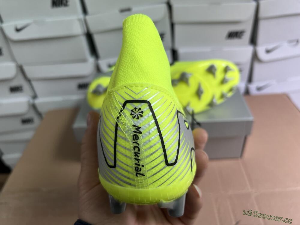 Men's Nike Air Zoom Mercurial Superfly 10 Academy AG Artificial Grass High-Tops Football Boots - Yellow/Black/Silver