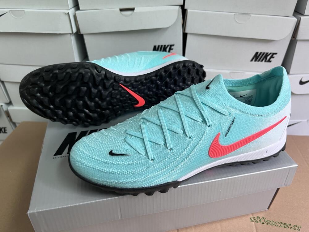 Unisex Nike Phantom Luna Elite TF Artificial Turf Low-Tops Football Shoes - Jade/Red/White