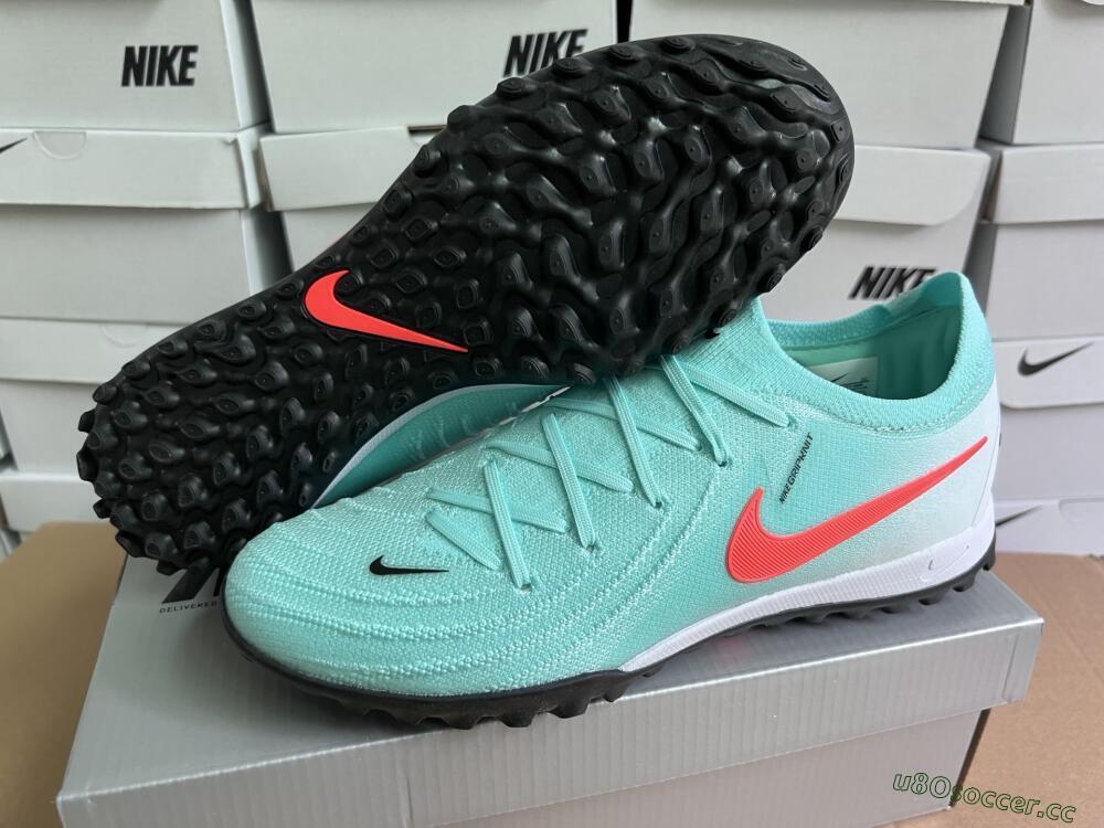Unisex Nike Phantom Luna Elite TF Artificial Turf Low-Tops Football Shoes - Jade/Red/White