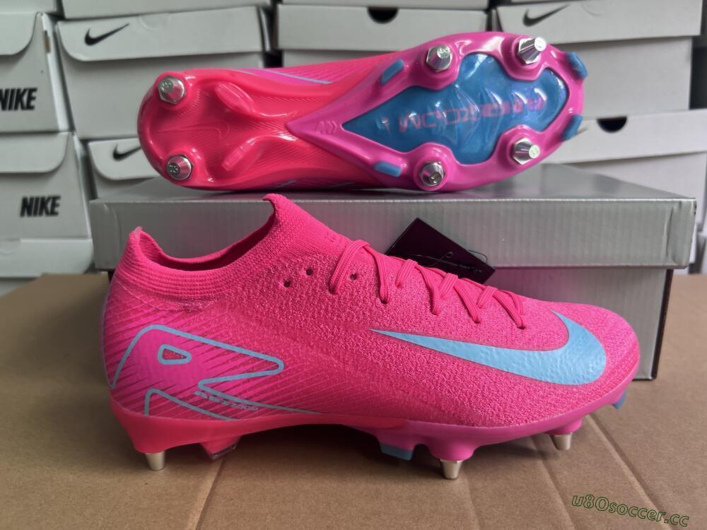 Men's Nike Air Zoom Mercurial Vapor 16 Elite SG Soft Ground Low-Tops Football Boots - Pink/Jade