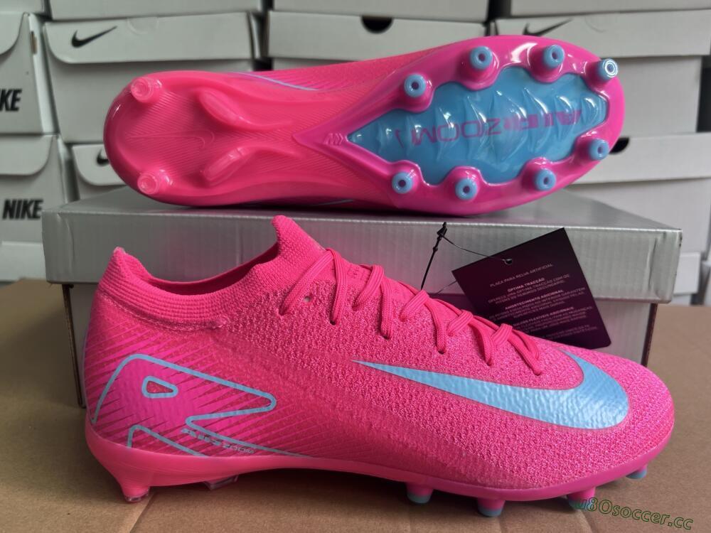 Unisex Nike Air Zoom Mercurial Vapor 16 Elite AG Artificial Grass Low-Tops Football Boots - Pink/Jade