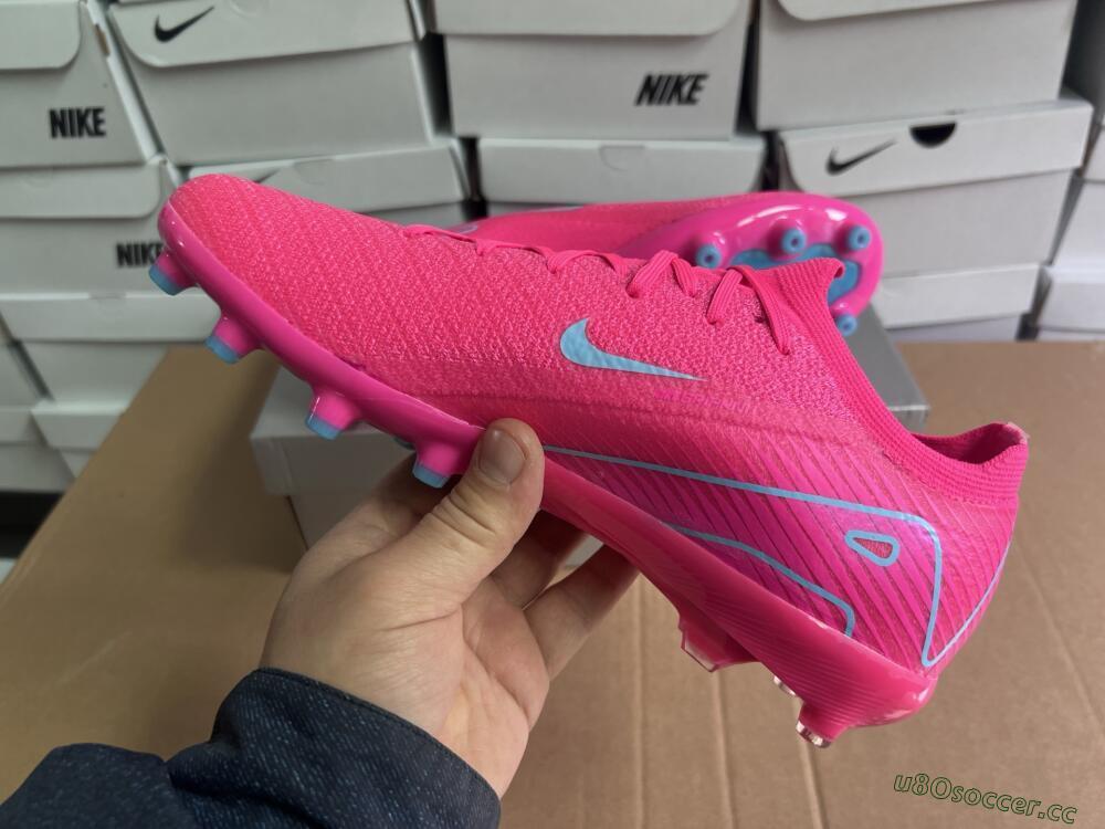 Unisex Nike Air Zoom Mercurial Vapor 16 Elite AG Artificial Grass Low-Tops Football Boots - Pink/Jade
