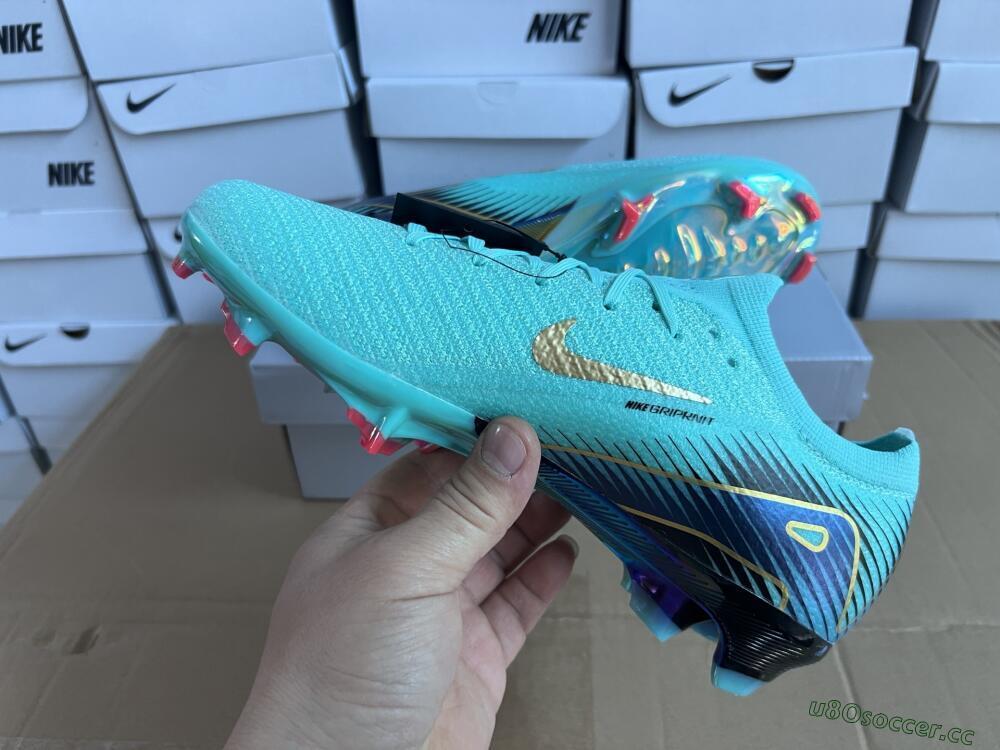 Unisex Nike Air Zoom Mercurial Vapor 16 Elite FG Firm Ground Low-Tops Football Boots - Jade/Gold/Blue