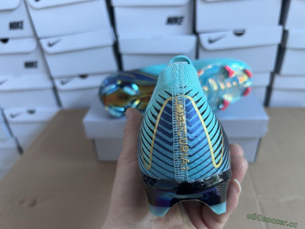 Unisex Nike Air Zoom Mercurial Vapor 16 Elite FG Firm Ground Low-Tops Football Boots - Jade/Gold/Blue