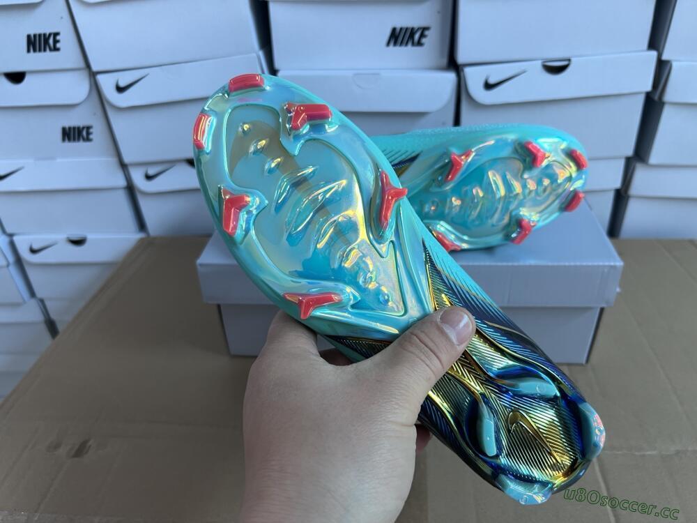 Unisex Nike Air Zoom Mercurial Vapor 16 Elite FG Firm Ground Low-Tops Football Boots - Jade/Gold/Blue
