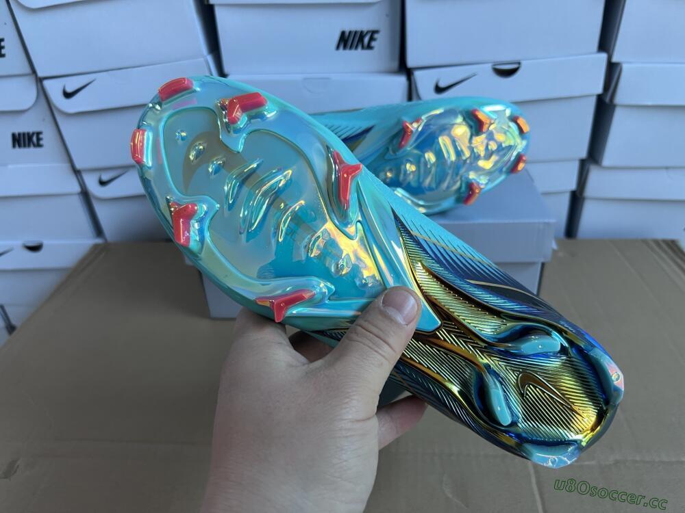 Unisex Nike Air Zoom Mercurial Superfly 10 Elite FG Firm Ground High-Tops Football Boots - Jade/Gold/Blue