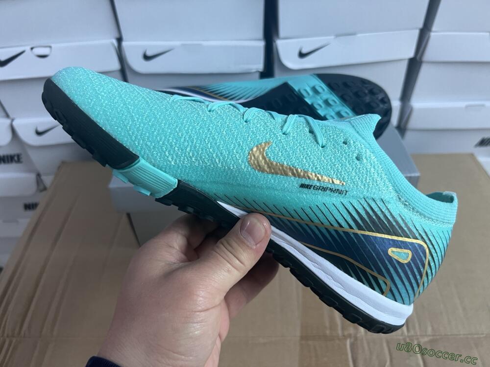 Unisex Nike Air Zoom Mercurial Vapor 16 Elite TF Artificial Turf Low-Tops Football Shoes - Jade/Gold/Blue