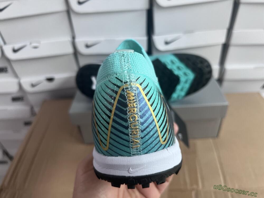 Unisex Nike Air Zoom Mercurial Vapor 16 Elite TF Artificial Turf Low-Tops Football Shoes - Jade/Gold/Blue