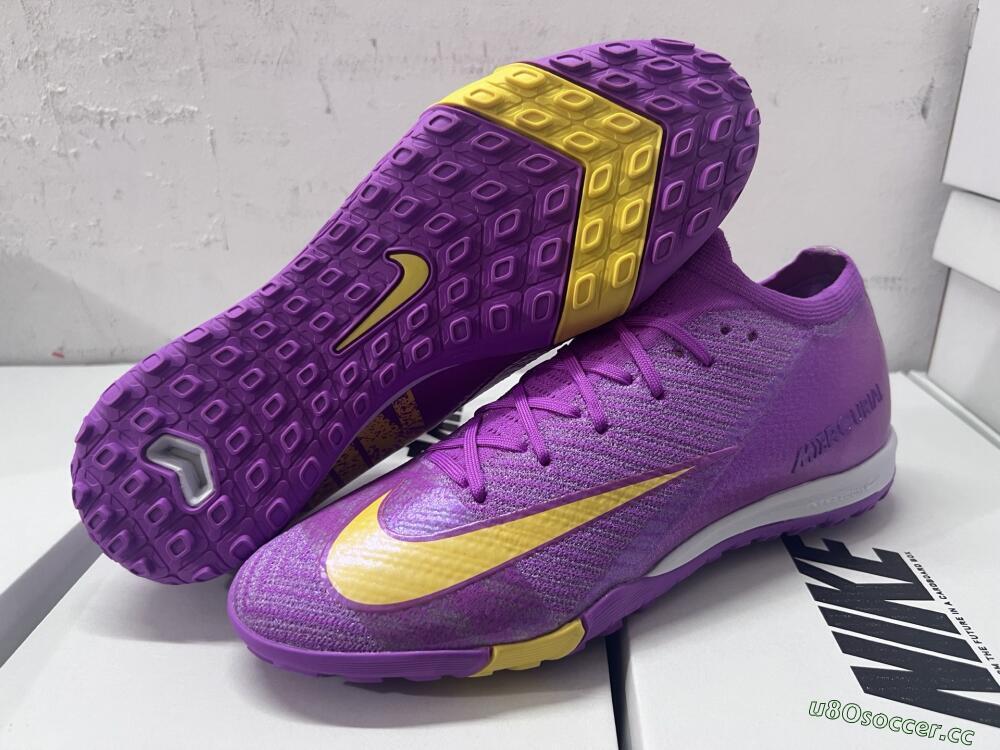 Unisex Nike Air Zoom Mercurial Vapor 16 Elite TF Artificial Turf Low-Tops Football Shoes - Purple/Yellow/White