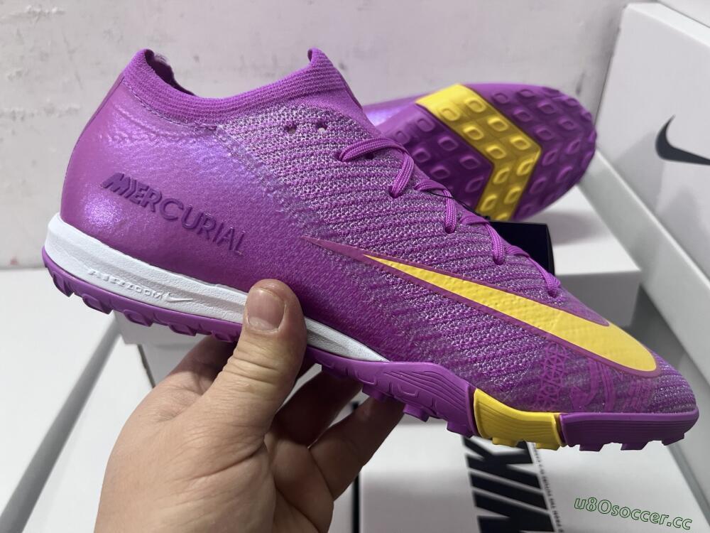 Unisex Nike Air Zoom Mercurial Vapor 16 Elite TF Artificial Turf Low-Tops Football Shoes - Purple/Yellow/White