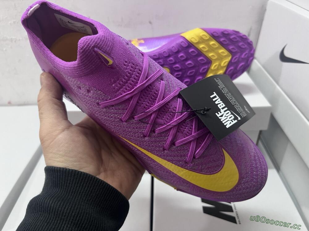 Unisex Nike Air Zoom Mercurial Vapor 16 Elite TF Artificial Turf Low-Tops Football Shoes - Purple/Yellow/White