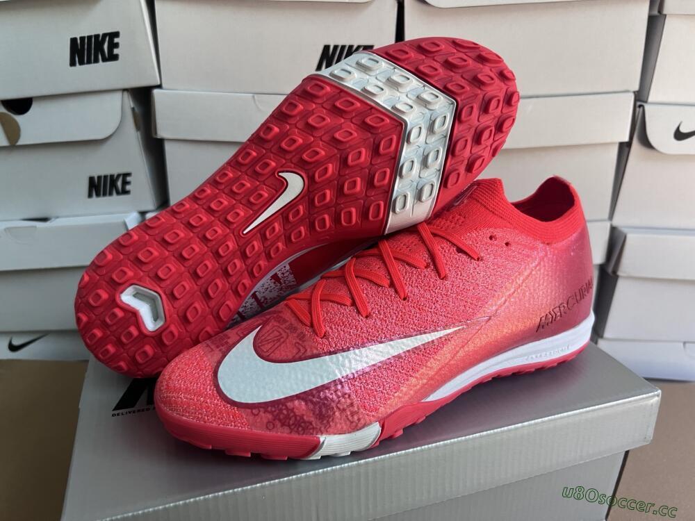 Unisex Nike Air Zoom Mercurial Vapor 16 Elite TF Artificial Turf Low-Tops Football Shoes - Red/White