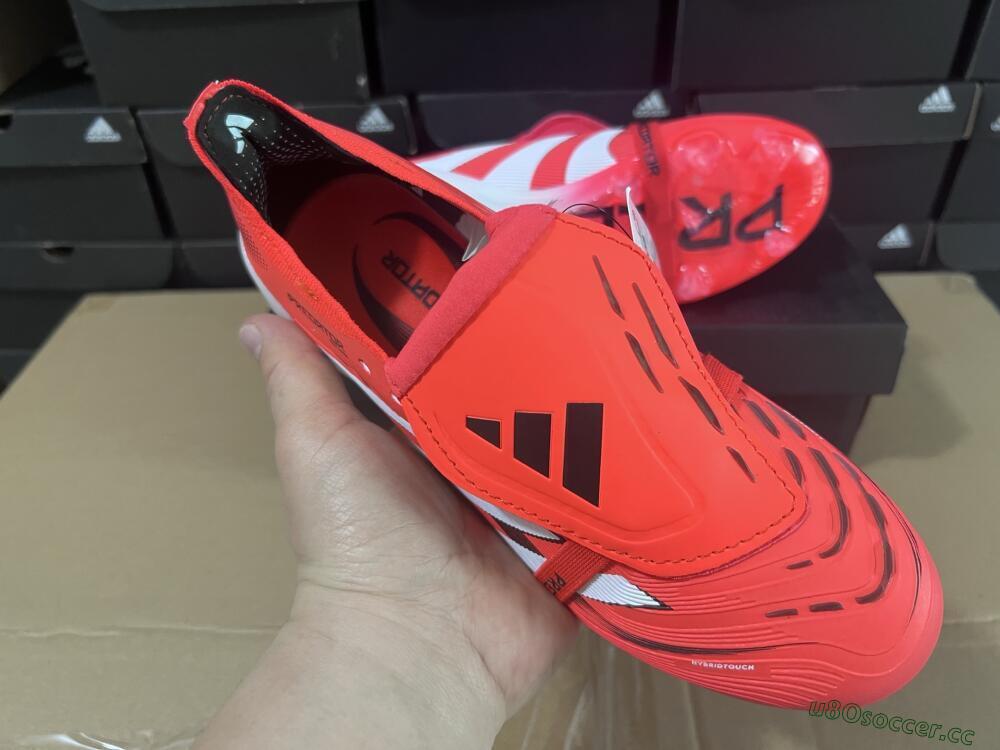 Unisex Adidas Predator Elite Foldover Tongue 2025 Pure Victory FG Firm Ground Low-Tops Football Boots - Lucid Red/White/Black