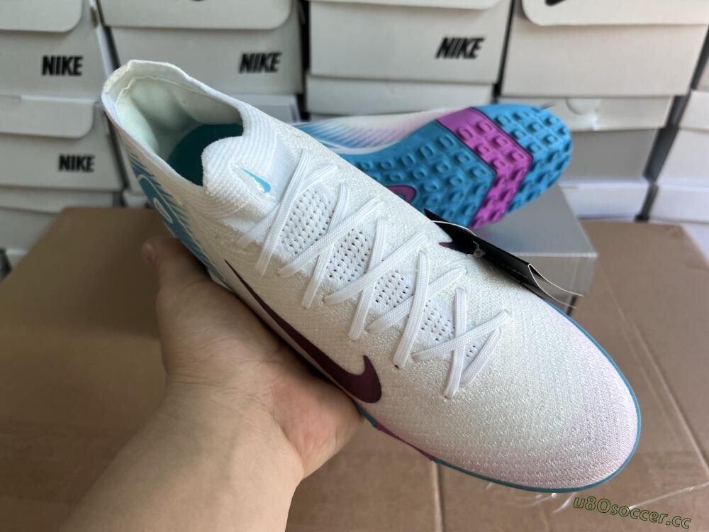 Unisex Nike Air Zoom Mercurial Vapor 16 Elite TF Artificial Turf Low-Tops Football Shoes - White/Purple/Jade