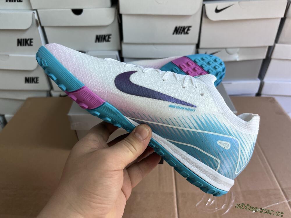 Unisex Nike Air Zoom Mercurial Vapor 16 Elite TF Artificial Turf Low-Tops Football Shoes - White/Purple/Jade
