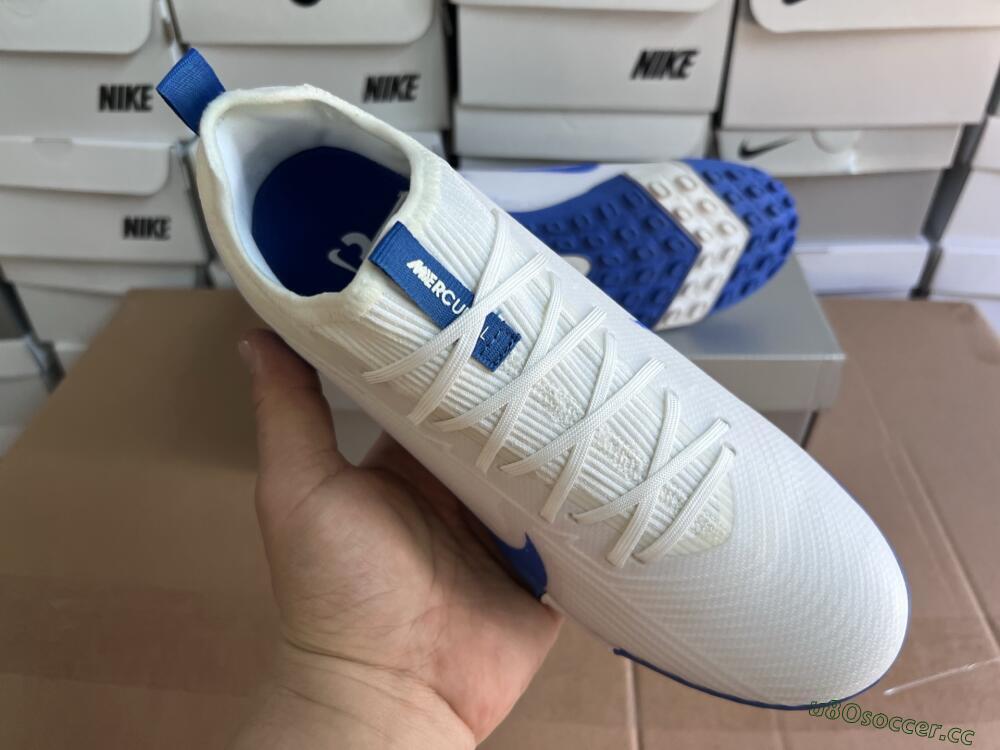 Unisex Nike Air Zoom Mercurial Vapor 16 Pro TF Artificial Turf Low-Tops Football Shoes - White/Blue