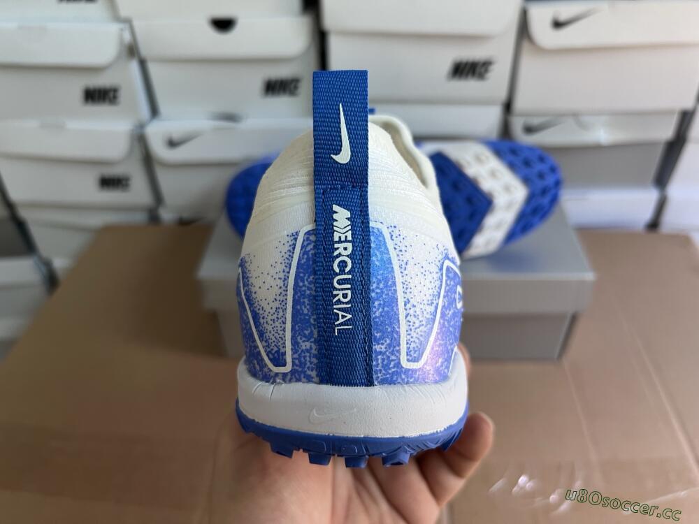 Unisex Nike Air Zoom Mercurial Vapor 16 Pro TF Artificial Turf Low-Tops Football Shoes - White/Blue