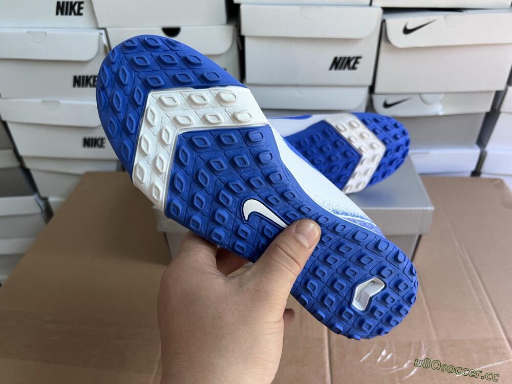 Unisex Nike Air Zoom Mercurial Vapor 16 Pro TF Artificial Turf Low-Tops Football Shoes - White/Blue