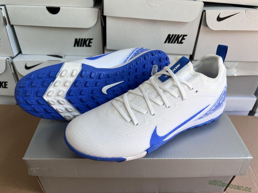 Unisex Nike Air Zoom Mercurial Vapor 16 Pro TF Artificial Turf Low-Tops Football Shoes - White/Blue