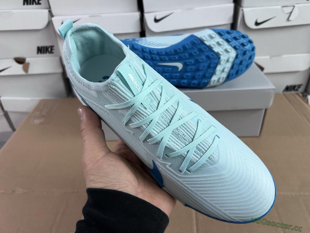 Unisex Nike Air Zoom Mercurial Vapor 16 Elite TF Artificial Turf Low-Tops Football Shoes - Jade/Blue/White