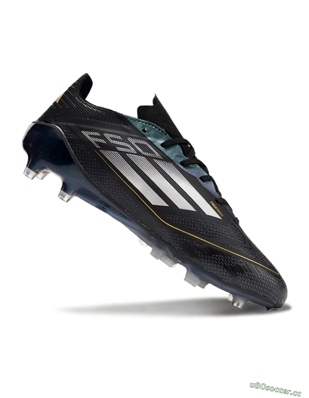 Men's Adidas F50 Elite AG Artificial Grass Low-Tops Football Boots - Black/Silver/Gold 4