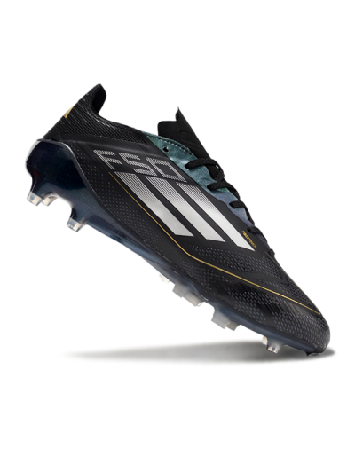 Men's Adidas F50 Elite AG Artificial Grass Low-Tops Football Boots - Black/Silver/Gold