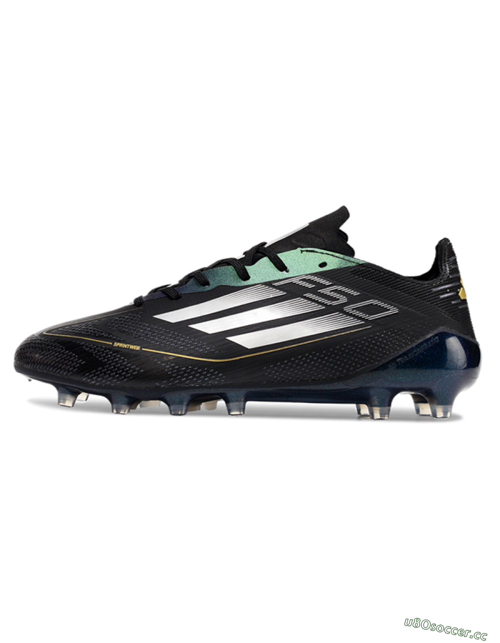 Men's Adidas F50 Elite AG Artificial Grass Low-Tops Football Boots - Black/Silver/Gold 0