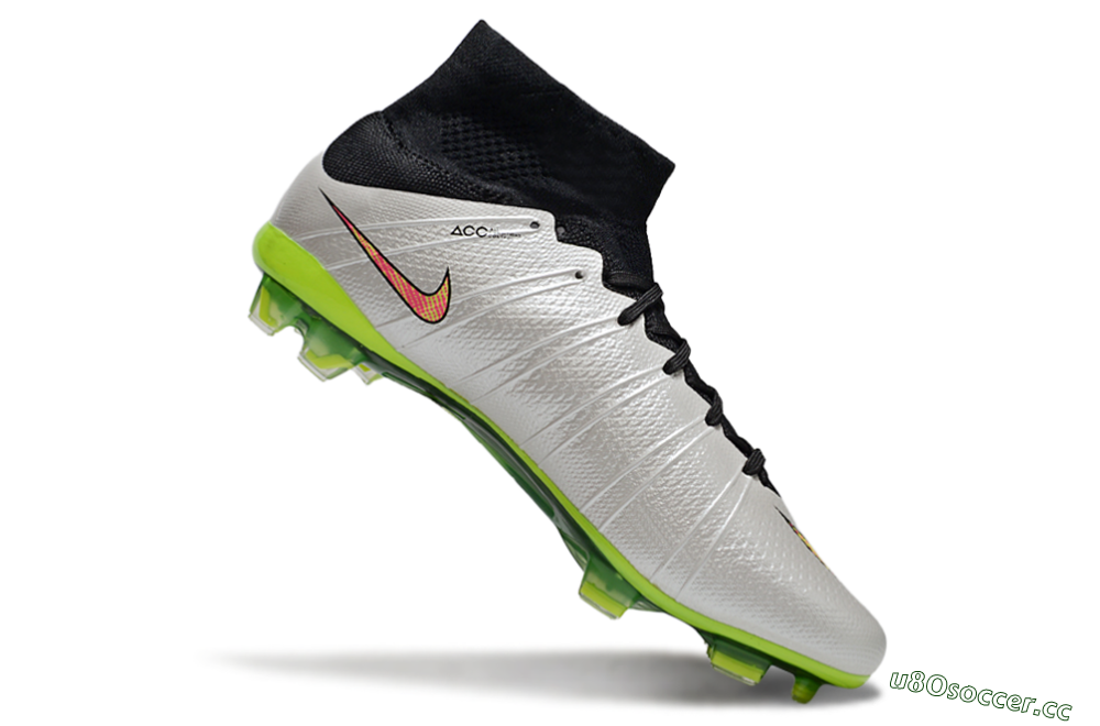 Men's Nike Mercurial Superfly 4 CR7 FG Firm Ground High-Tops Football Boots - Silver/Pink/Black/Yellow 4